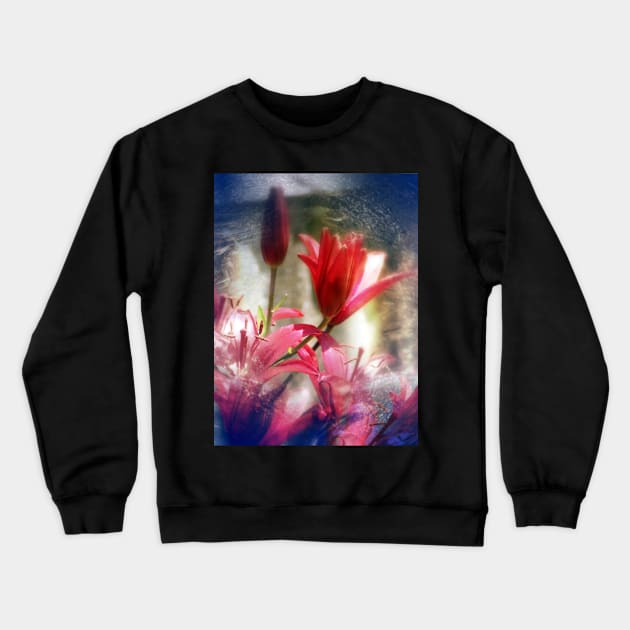 red lilies Crewneck Sweatshirt by DlmtleArt